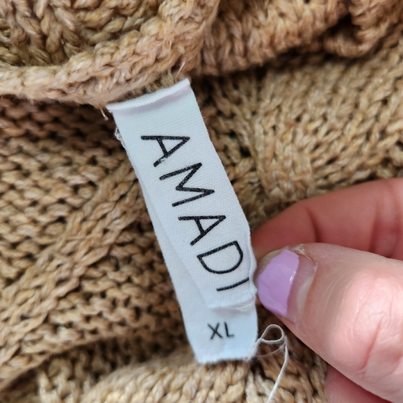 Anthropologie x Amadi "Leah" Neutral Tan Cable-Knit Sweater Dress Size XL - Picture 12 of 14